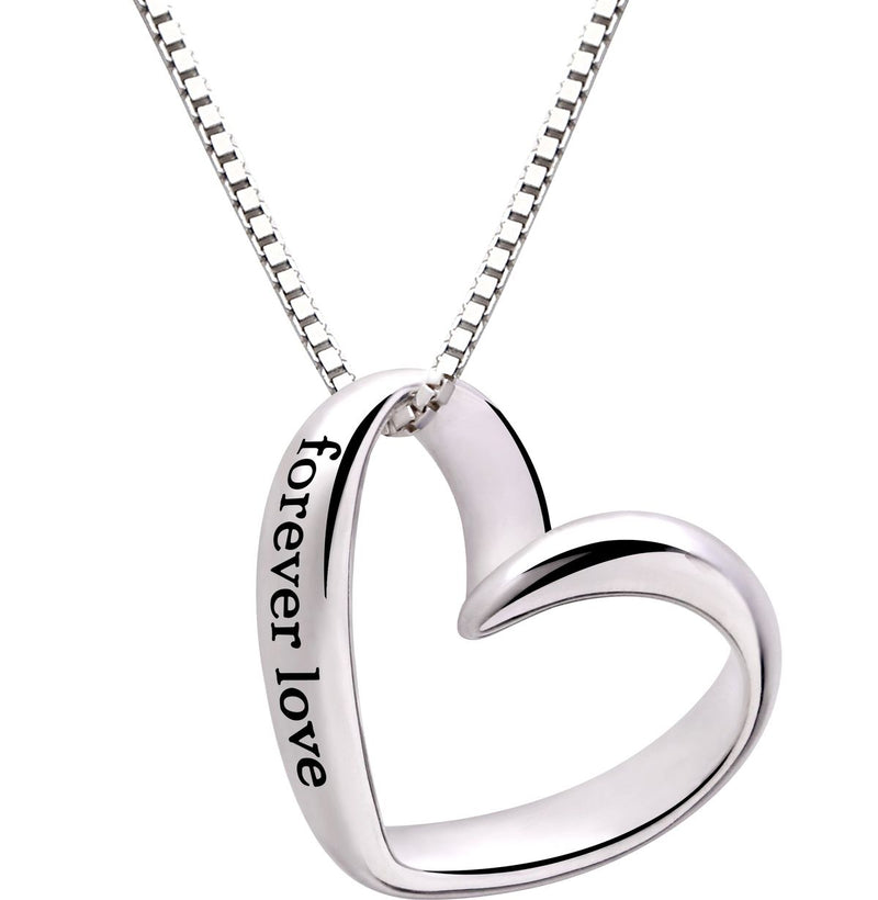 Forever Love Heart Necklace for Women | Romantic Silver Pendant Chain – GLOVI