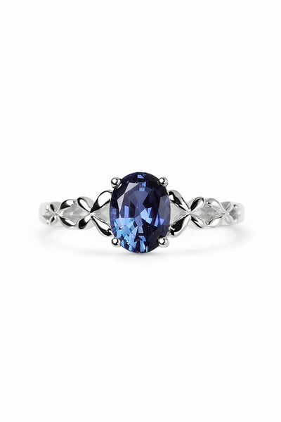 Blue Stone Silver Ring for Women | Elegant Gemstone Adjustable Ring – GLOVI
