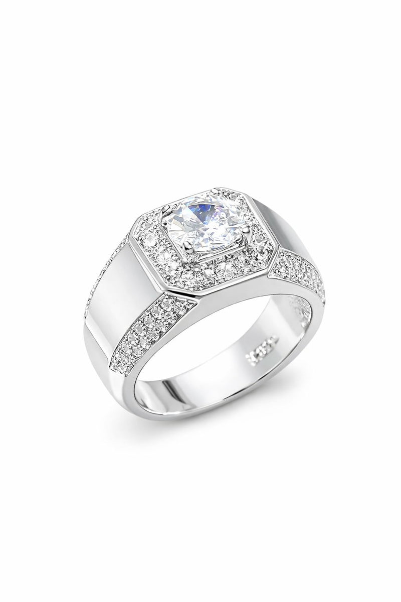 Diamond Look Silver Ring for Men | Premium Luxury Stone Ring | GLOVI