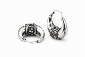 925 Sterling Silver Oxidised Hoop Earrings | Tribal Artisan Design Bali – GLOV