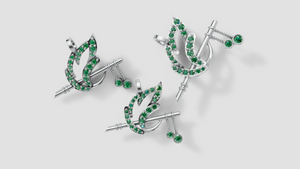 Emerald Leaf Silver Pendant in 925 Sterling Silver | Nature Inspired Designer Pendant