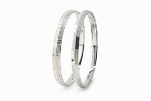 925 Sterling Silver Designer Kada Pair | Minimal Engraved Silver Bangles – GLOVI