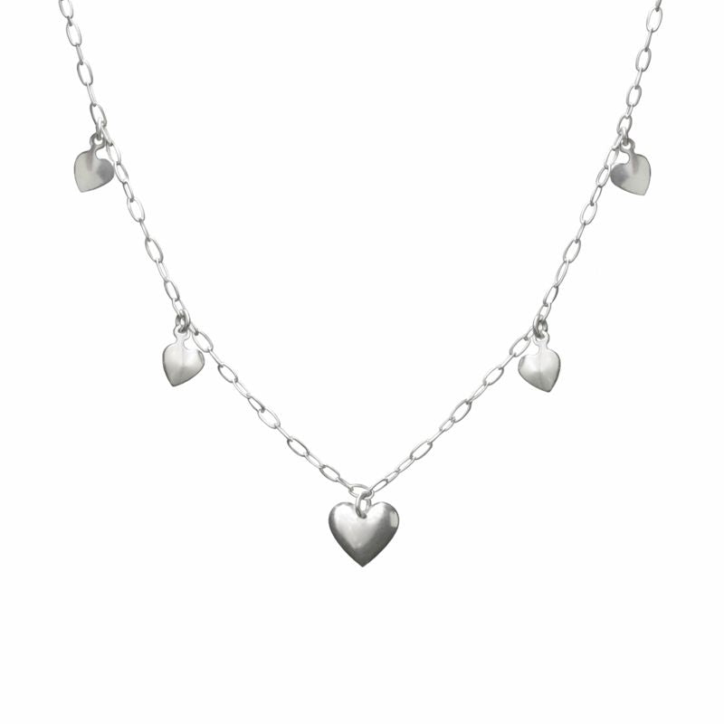Minimal Heart Charm Necklace in 925 Sterling Silver