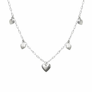 Minimal Heart Charm Necklace in 925 Sterling Silver