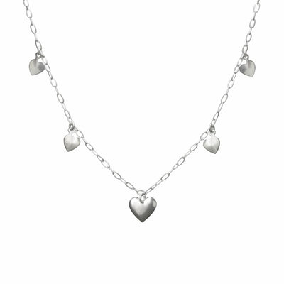 Minimal Heart Charm Necklace in 925 Sterling Silver