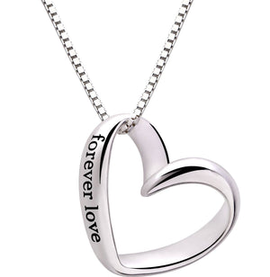 Forever Love Heart Necklace for Women | Romantic Silver Pendant Chain – GLOVI