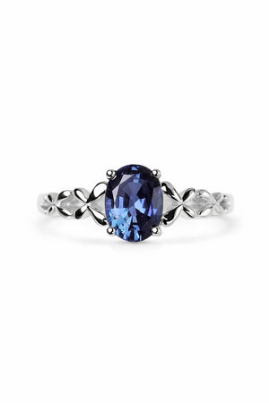 Blue Stone Silver Ring for Women | Elegant Gemstone Adjustable Ring – GLOVI
