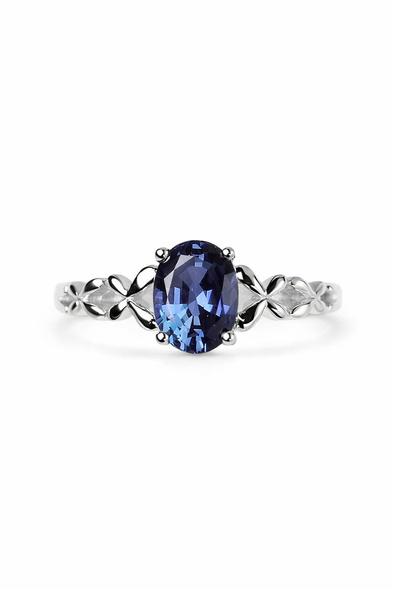 Blue Stone Silver Ring for Women | Elegant Gemstone Adjustable Ring – GLOVI