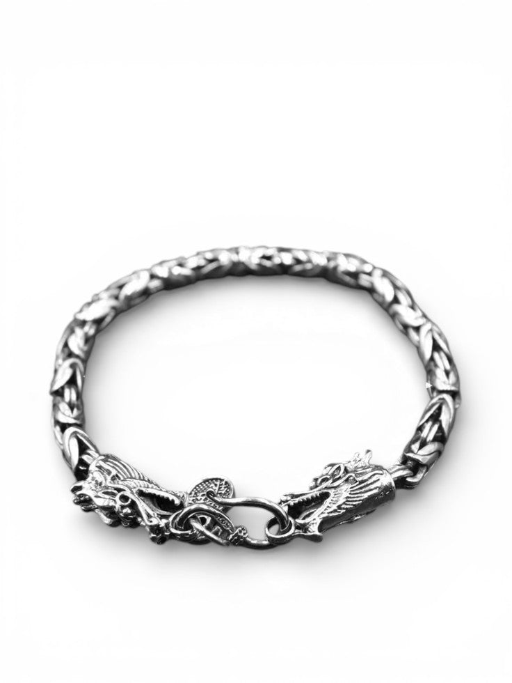 Dragon Head Silver Bracelet for Men | Bold Designer Bracelet | GLOVI