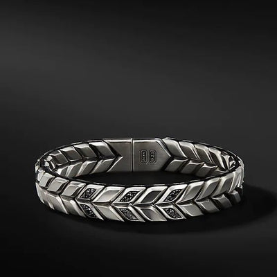 Premium Textured Silver Bracelet for Men | Luxury Stainless Steel Designer Chain – GLOVI