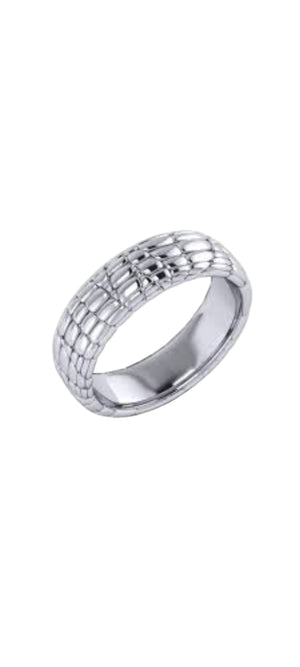 Silver Textured Band Ring for Men | Minimal Stylish Ring | GLOVI