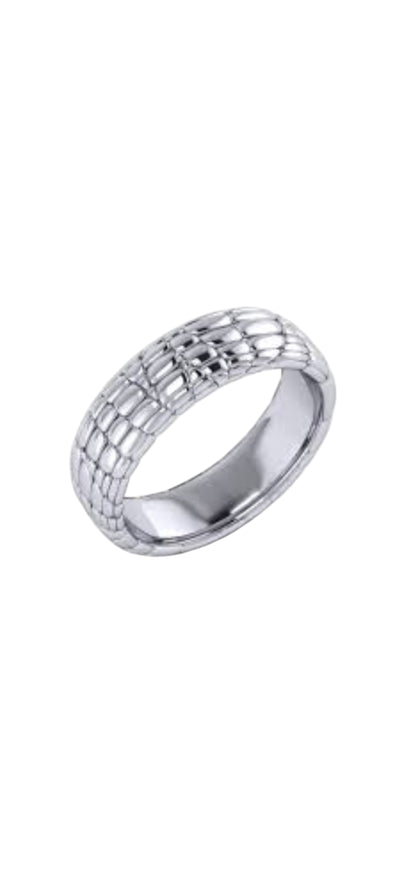 Silver Textured Band Ring for Men | Minimal Stylish Ring | GLOVI