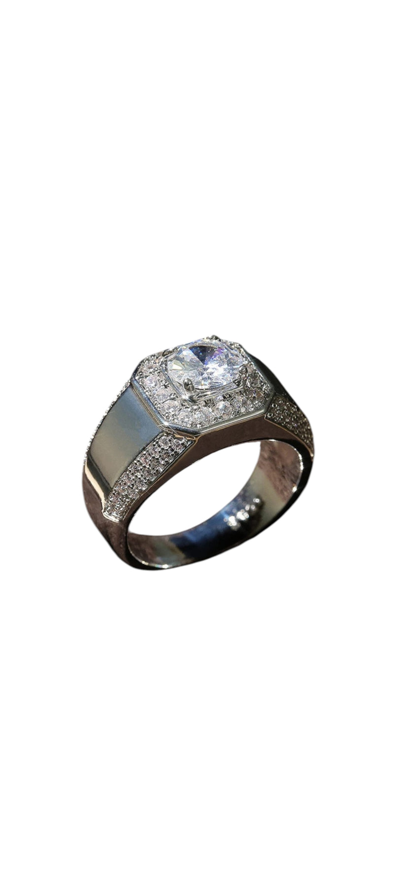 Diamond Look Silver Ring for Men | Premium Luxury Stone Ring | GLOVI
