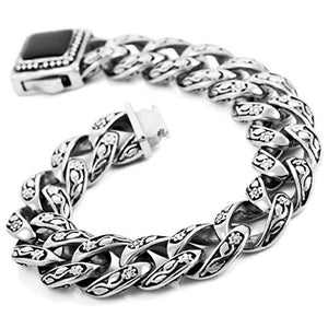 Designer Engraved Cuban Link Bracelet for Men | Premium Stainless Steel Chain – GLOVI
