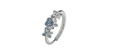 Blue Flower Diamond Ring for Women | Elegant Silver Floral Design Ring – GLOVI