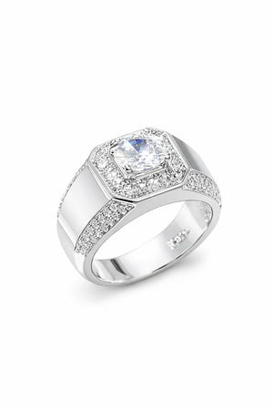 Diamond Look Silver Ring for Men | Premium Luxury Stone Ring | GLOVI